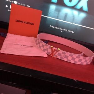 Louis Vuitton Damier Azur Belt Sz 95Cm
